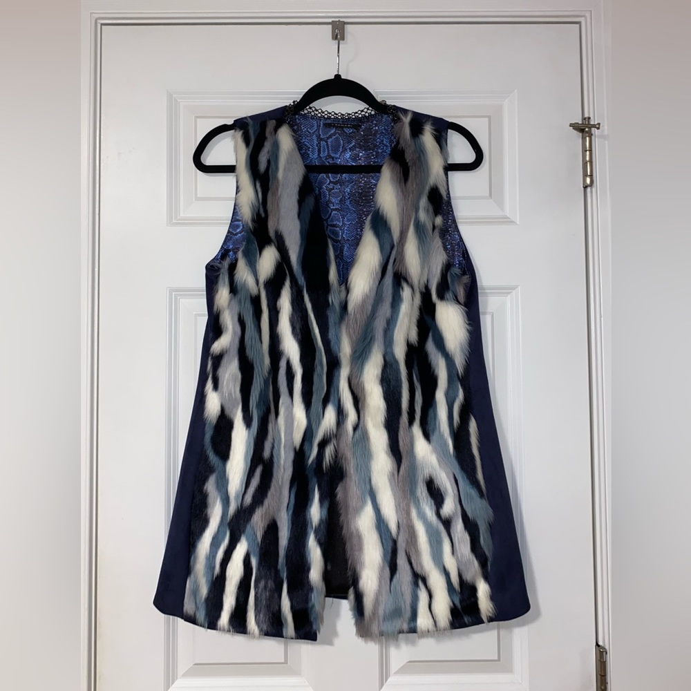 Tahari faux fur vest